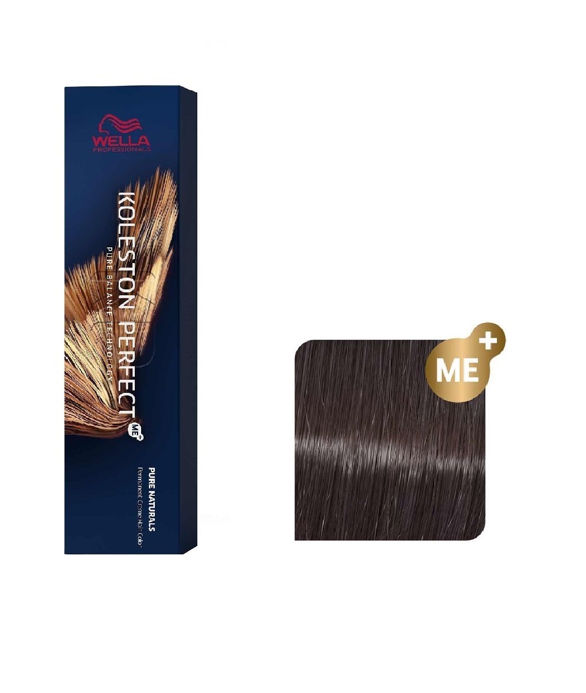 Vopsea de Par 4/00 Permanenta - Pure Naturals Koleston Perfect Me+ Castaniu Mediu Natural Intens - Wella - HNIcosmetice.ro