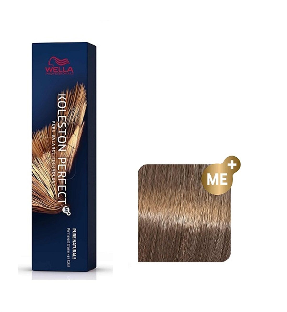 Vopsea de Par 8/07 Permanenta - Pure Naturals Koleston Perfect Me+ Blond Castaniu Natural Deschis - Wella - HNIcosmetice.ro