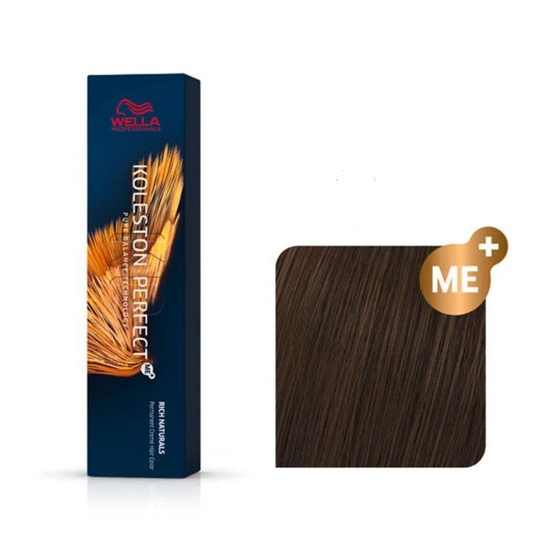 Vopsea de Par 4/3 Permanenta - Rich Naturals Koleston Perfect Me+ Castaniu Auriu Mediu - Wella - HNIcosmetice.ro