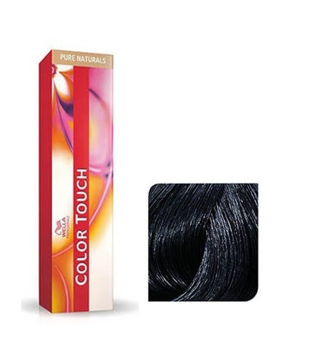 Vopsea de Par 2/0 Semi-permanenta Fara Amoniac - Pure Naturals Color Touch Negru - Wella