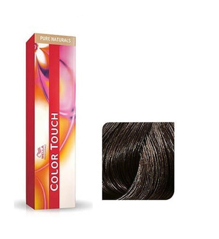 Vopsea de Par 4/0 Semi-permanenta Fara Amoniac - Pure Naturals Color Touch Castaniu Mediu - Wella - HNIcosmetice.ro