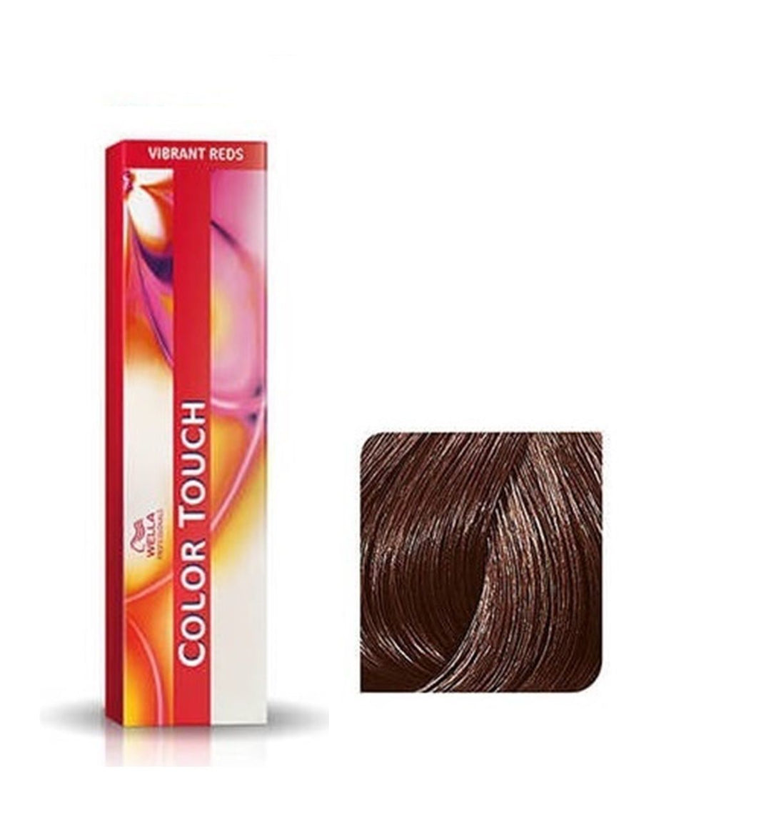 Vopsea de Par 5/4 Semi-permanenta Fara Amoniac - Vibrant Reds Color Touch Castaniu Roscat Deschis - Wella - HNIcosmetice.ro