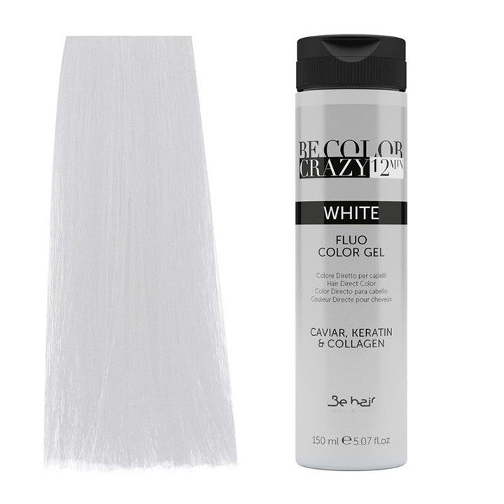 Vopsea de Par Alb Semipermanenta sau Directa - Be Color Crazy 12 Minute White 150ml - Be Hair