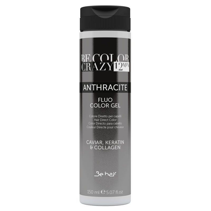 Vopsea de Par Antracit Semipermanenta sau Directa - Be Color Crazy 12 Minute Anthracite 150ml - Be Hair