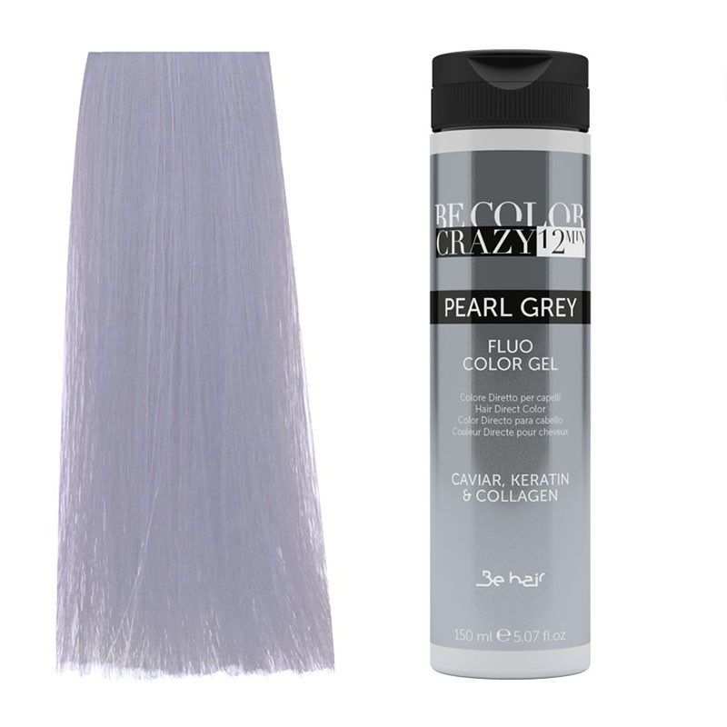 Vopsea de Par Perlat Semipermanenta sau Directa Gri - Be Color Crazy 12 Minute Pearl Grey 150ml - Be Hair - HNIcosmetice.ro