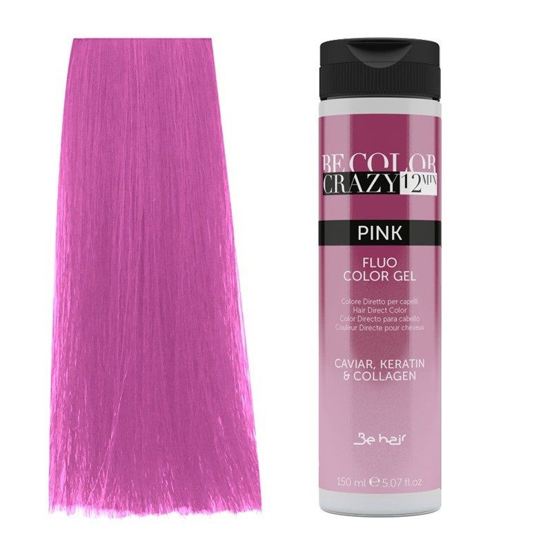 Vopsea de Par Roz Semipermanenta sau Directa - Be Color Crazy 12 Minute Pink 150ml - Be Hair - HNIcosmetice.ro