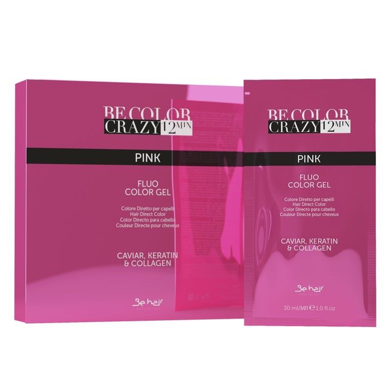 Vopsea de Par Roz Semipermanenta sau Directa - Be Color Crazy 12 Minute Pink 30ml - Be Hair - HNIcosmetice.ro