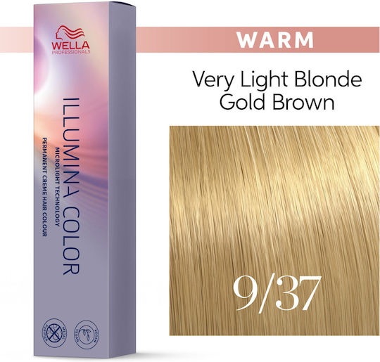 Vopsea de Par 9/73 Permanenta - Illumina Blond Auriu Saten Foarte Deschis 60ml - Wella
